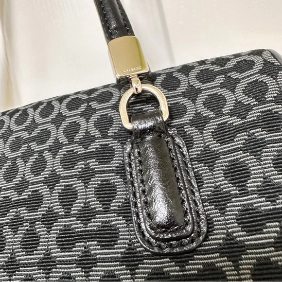 Coach Madison Madeline Satchel East West Mini Op Art Leather Trim - Picture 9 of 13